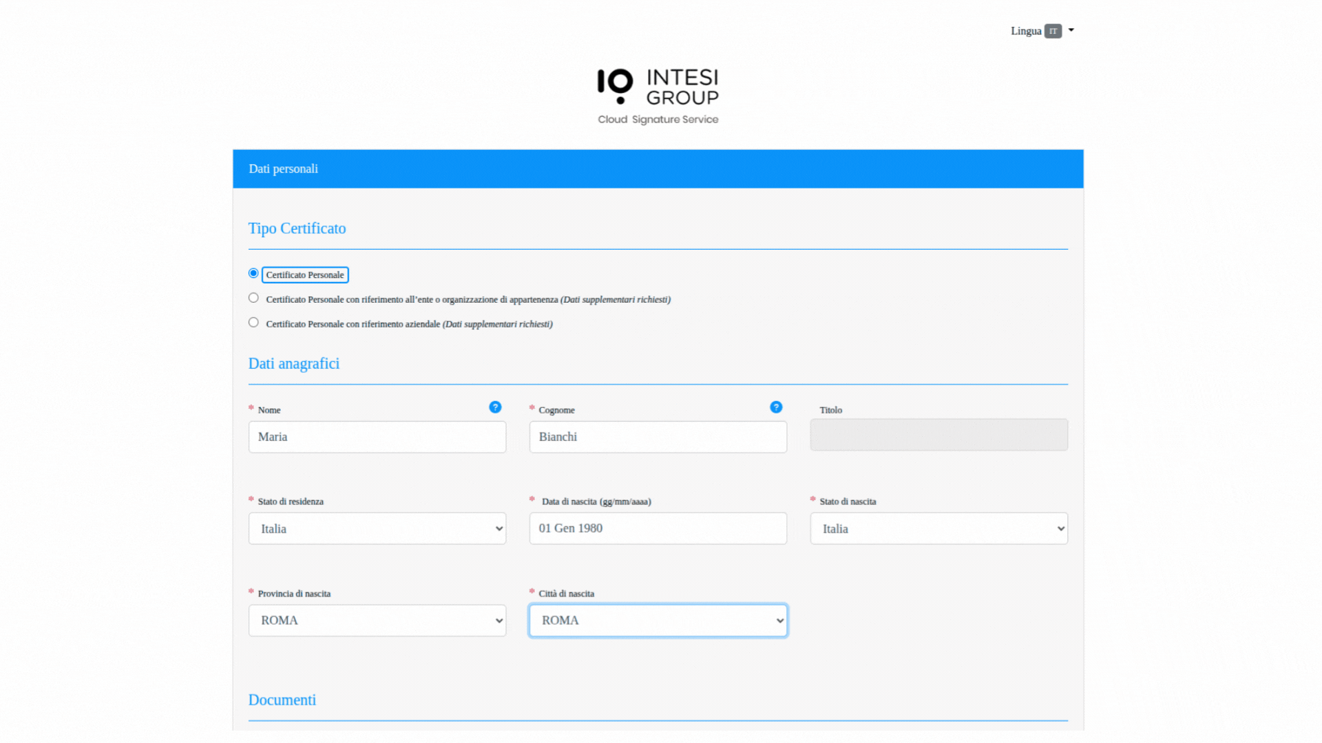 KB-prenotazione operatore Intesi